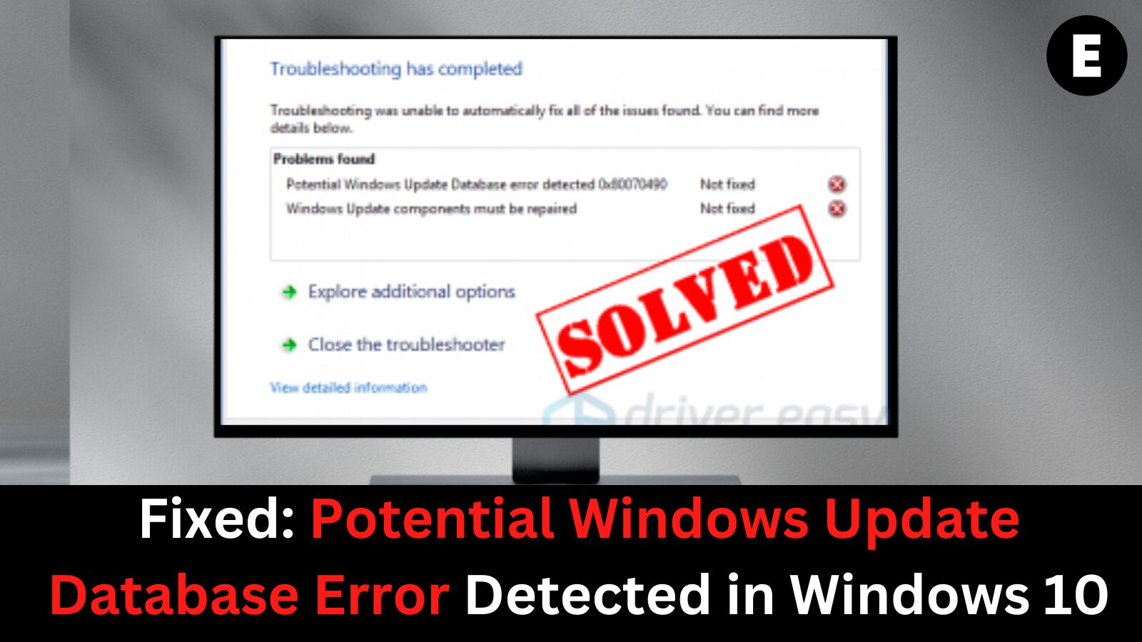 Fixed: Potential Windows Update Database Error Detected in Windows 10